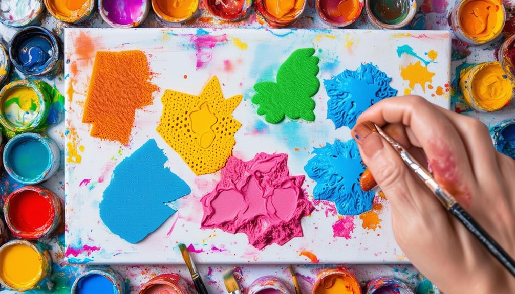 creative stamping with sponges