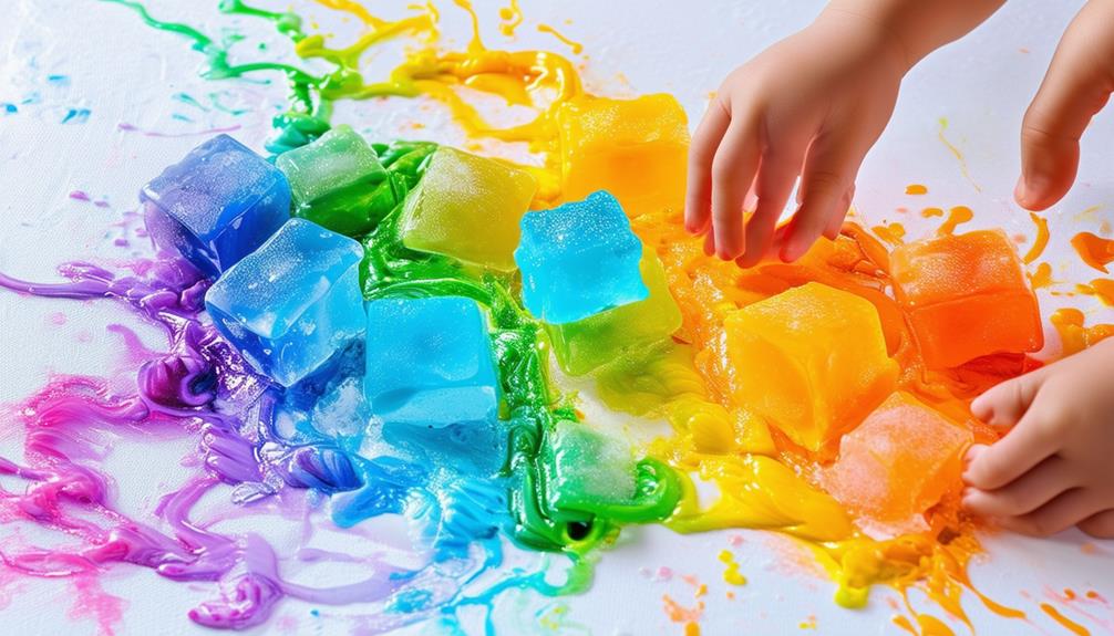 colorful ice art creation