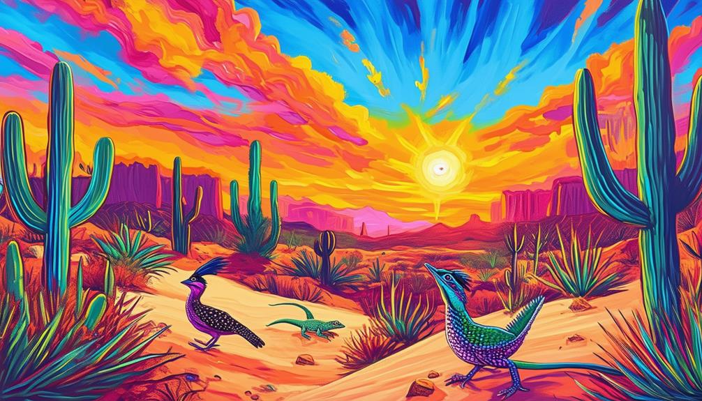vivid desert landscapes depicted