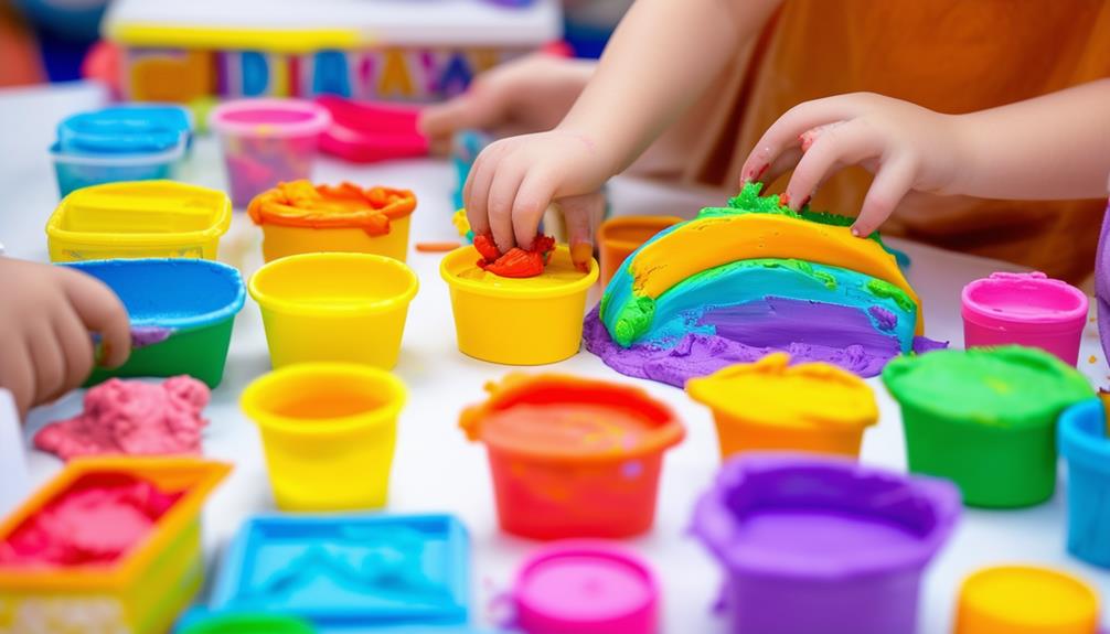 creating colorful play doh hues