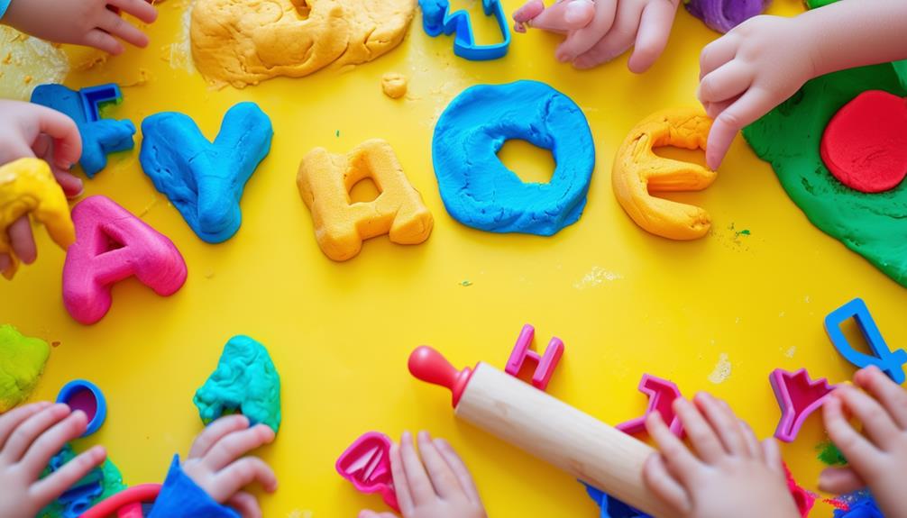 creative alphabet with play doh
