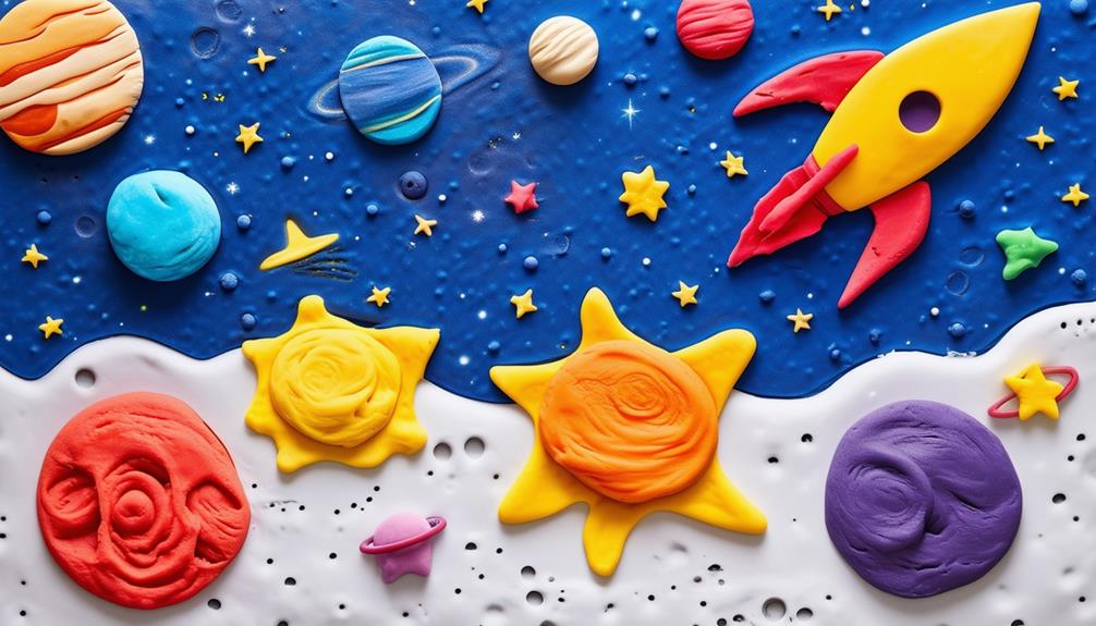 creative space themed playdough mats