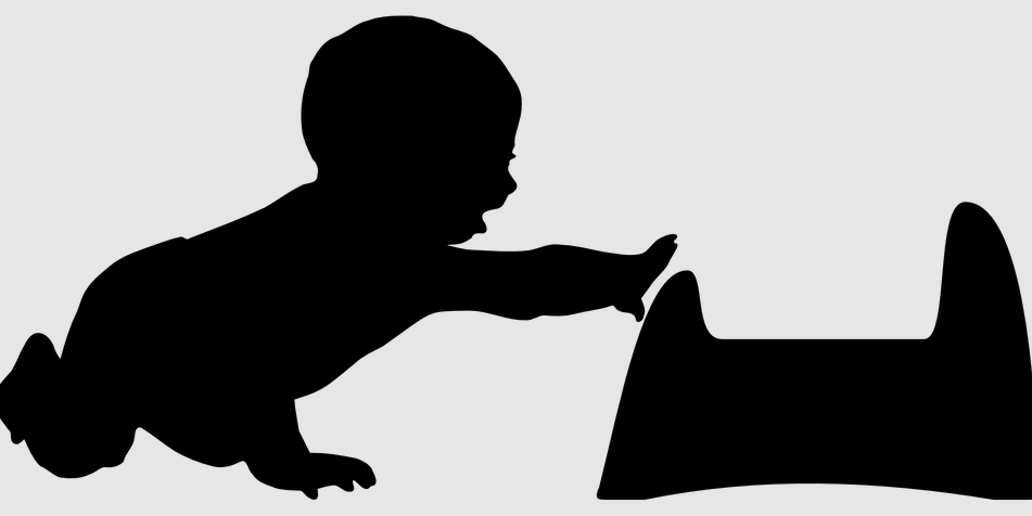 crawling infant, potty seat