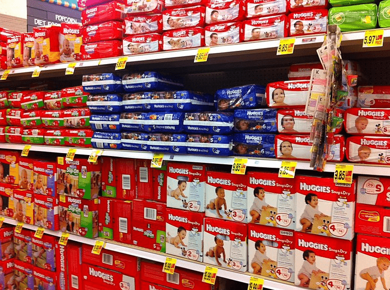 disposable Huggies diapers at Kroger
