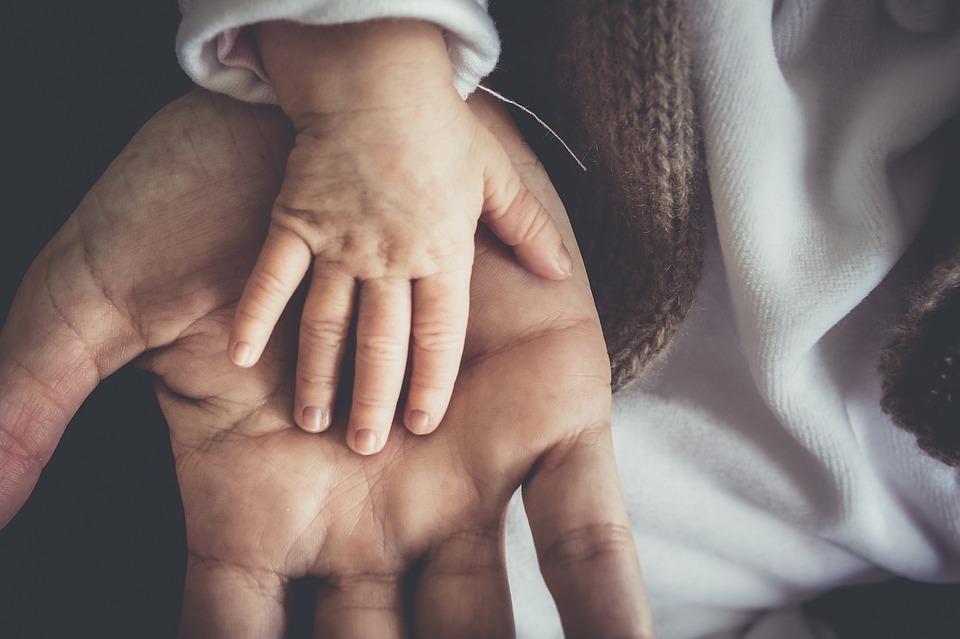 Portrait Shot of Adult and Child’s hand