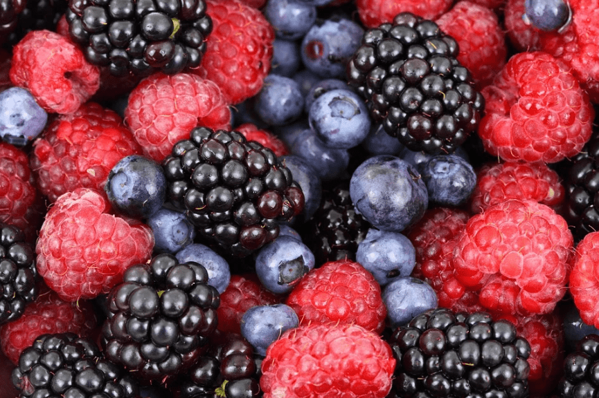blackberries, blueberries, raspberries
