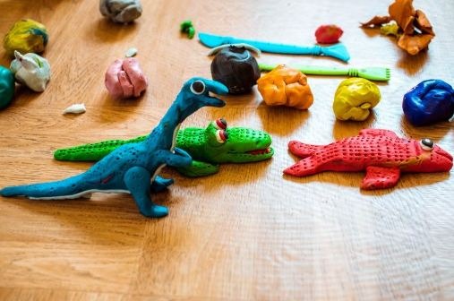 Sculptures made out of play-doh