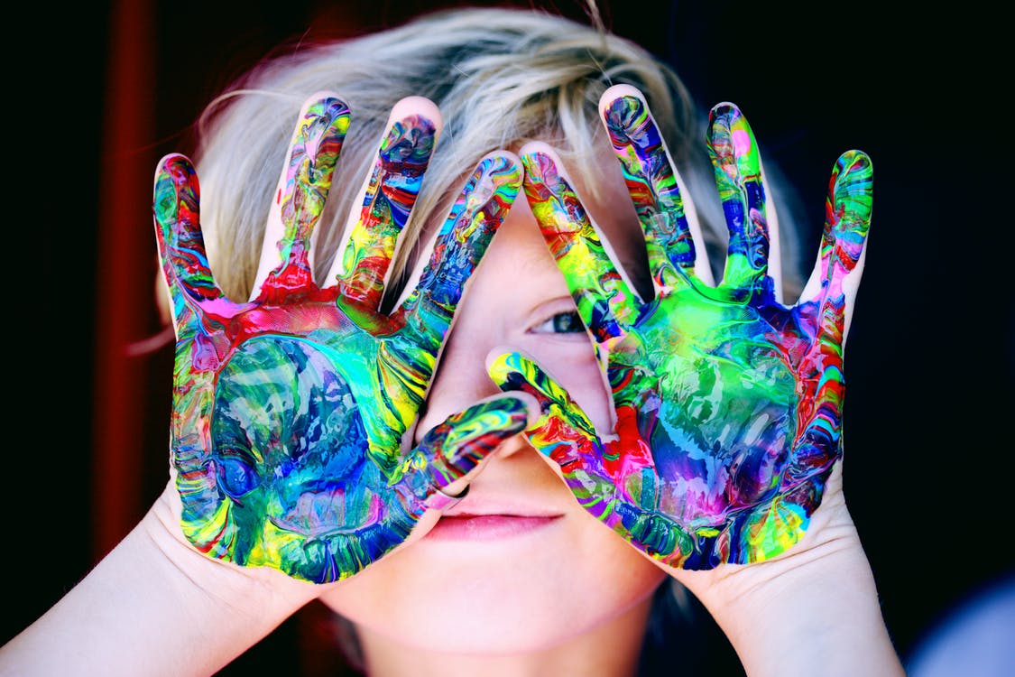 Allow children to explore with colors so that they can develop their creativity